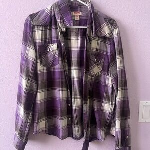 Mossimo Supply Co. Purple Plaid Flannel